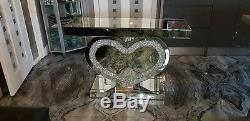 Crushed Diamond Mirrored Beddazling Console and Coffee Tables
