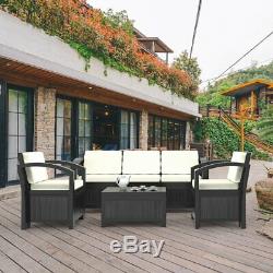 Cube Rattan Garden Furniture Set Chairs Sofa Table Outdoor Patio Wicker 5 Seater