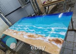 Custom Made Ocean Epoxy Dining Table Conference Office Meeting Desk Hallway Deco