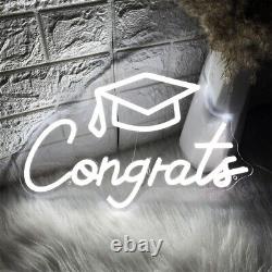 Custom made white congrats congratulations graduation neon Sign LED party Light