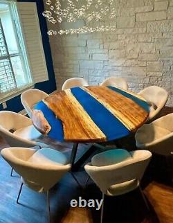 Dining Office Luxury Desk Blue Epoxy Resin River Table Top Loved Ones Gifts Deco