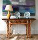 Elegant Mid 20th C Large Chinese Oriental Bamboo Side Desk Console Hall Table
