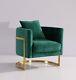 Emerald Green Velvet Tub Accent Chair Gold Finish Frame Uk Stock Free Delivery