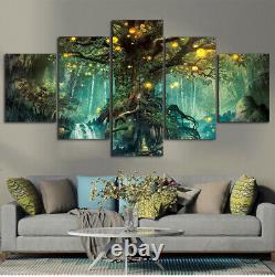 Enchanted Tree of Life Forest 5 Piece Canvas Print Wall Art Home Decor