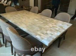 Epoxy Coffee Table Top for Cafe Decor Selenite Patio End table with Classy Look