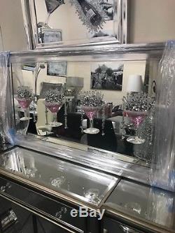 Extra large Pink Cocktail glass 3D glitter art mirrored picture, 4 glass picture