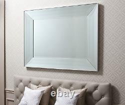 Ferrara Large Venetian Wide Bevelled Glass Frame Overmantle Wall Mirror 48x36