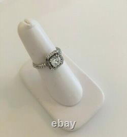 Fine Vintage 9ct White Gold Engagement Ring Antique Art Deco Style Size O 1/2