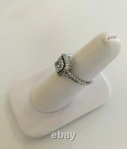 Fine Vintage 9ct White Gold Engagement Ring Antique Art Deco Style Size O 1/2