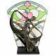 Floral Art Deco Stained Glass Lamp, Table Lamp, Stained Glass