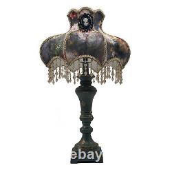 Floral Beaded Table Victorian Theme Table Reading Lamp 25-inch 1-light