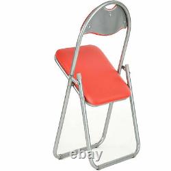 Folding Chair Faux Leather Padded Seat Back Rest Computer Office Garden Home PVC