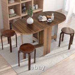 Folding Dining Coffee Table 3-in-1 Drop Leaf Table Writing Desk 4 to 6 People