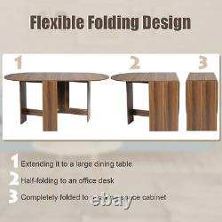 Folding Dining Coffee Table 3-in-1 Drop Leaf Table Writing Desk 4 to 6 People