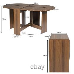 Folding Dining Coffee Table 3-in-1 Drop Leaf Table Writing Desk 4 to 6 People