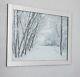Forest In Snow With Glitter Art Detail Mirrored Frame, Glitter Sparkle Picture