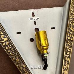 French Antique Art Deco Style Brass & Cast Frosted Glass Wall Light Sconce