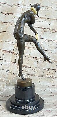 French Bronze Art Deco Art Nouveau Style Female Sculpture Demetre H Chiparus