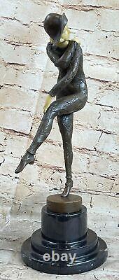 French Bronze Art Deco Art Nouveau Style Female Sculpture Demetre H Chiparus