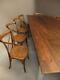 French Farmhouse Solid Wooden Dining Table & 10 Wooden Dining Chairs Kitchen Set