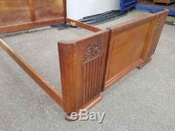 French Walnut Art Deco Style Double Bed Circa 1930
