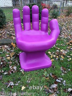 GIANT BRIGHT Purple right HAND SHAPED CHAIR 32 adult 70s Retro EAMES iCarly NEW
