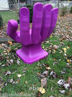 GIANT BRIGHT Purple right HAND SHAPED CHAIR 32 adult 70s Retro EAMES iCarly NEW
