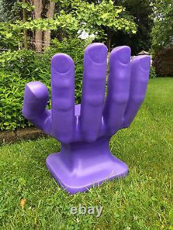 GIANT BRIGHT Purple HAND SHAPED CHAIR 32" adult size 70's Retro EAMES iCarly NEW 