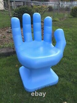 GIANT Light Blue HAND SHAPED CHAIR 32 tall adult size 70's Retro EAMES iCarly