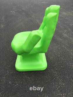 GIANT Neon/Lime Green right HAND SHAPED CHAIR 32 70's Retro EAMES iCarly NEW