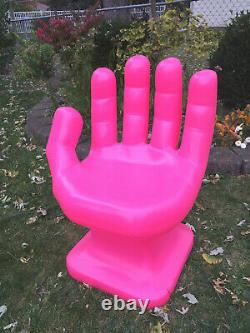 GIANT Neon Pink left HAND SHAPED CHAIR 32 adult 70's Retro EAMES iCarly NEW