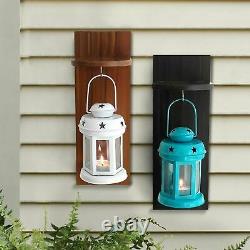 Garden Decoration Items Lantern Lamps Living Room With Wooden Shelve Set Of 2