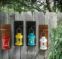 Garden Decoration Items Lantern Lamps Living Room With Wooden Shelve Set Of 4