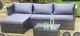 Garden Patio Set Furniture 4 Seater Rattan Grey Effect With Table & Cushions