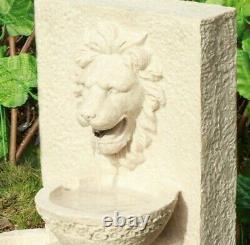 Gardenwize Garden Outdoors Solar Powered Lion Head Stone Water Feature Fountain