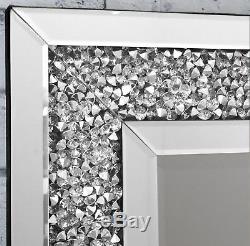 Gatsby Crystal Glass Framed Full Length Bevelled Leaner Wall Mirror 180cm x 70cm