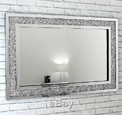 Gatsby Crystal XL Glass Framed Rectangle Venetian Bevelled Wall Mirror 120x80cm