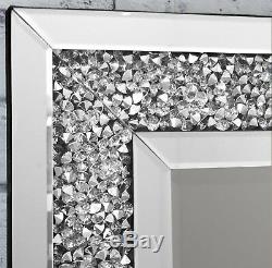Gatsby Crystal XL Glass Framed Rectangle Venetian Bevelled Wall Mirror 48x32