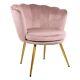 Genesis Flora Accent Tub Chair Scallop Armchair Petal Back Gold Legs-silver Pink