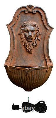 Gentle Lion Head Wall Fountain Water Feature Bronzed Antique Animal Vintage Look