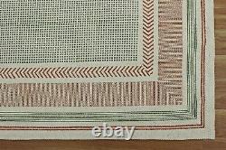 Geometric Green Kilim Yoga Mats Handmade Cotton Durries Indien Bedroom Area Rugs