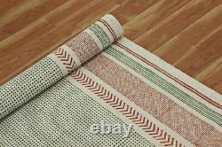 Geometric Green Kilim Yoga Mats Handmade Cotton Durries Indien Bedroom Area Rugs