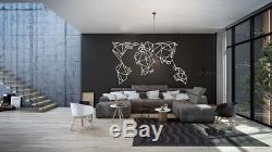 Geometric Metal World Map Metal Wall Decor Wall Art Living Room Decoration