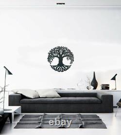 Geometric Tree Of Life Metal Wall Art Decor Home Decoration Celtic Nature Hippie