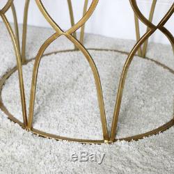 Gold Mirrored Side Table ornate vintage art deco modern luxurious home decor