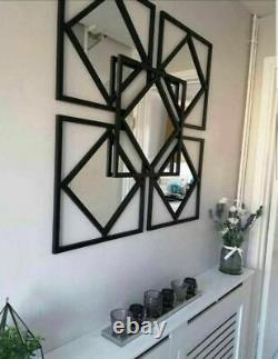 Gorgeous Set Of 3 Manhattan Mirrors Black Square Mirror Hallway Living room
