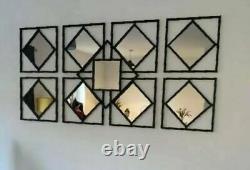Gorgeous Set Of 3 Manhattan Mirrors Black Square Mirror Hallway Living room
