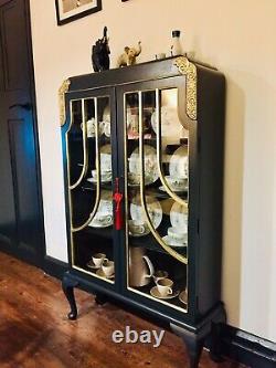 Gorgeous Vintage Art Deco Cocktail Gin Glass Display Cabinet