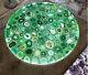 Green Agate Round Sofa Center Table Agate Bar Countertops Handmade Art Home Deco