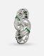 Green Art Deco Style Brooch Pin 925 Sterling Silver For Party Wear Cz Jewelry